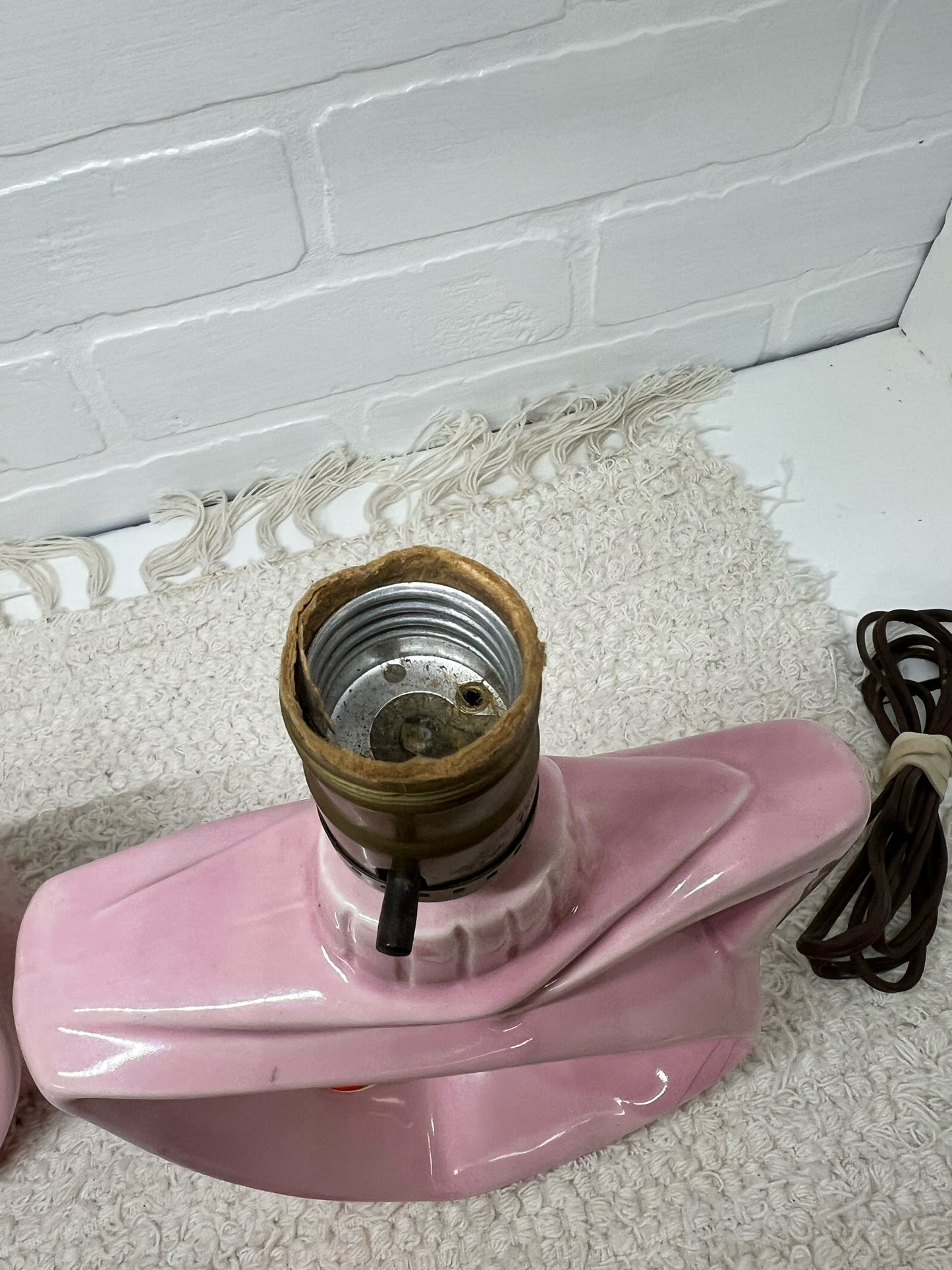 Pink & Gold MCM Boudoir Lamp Set