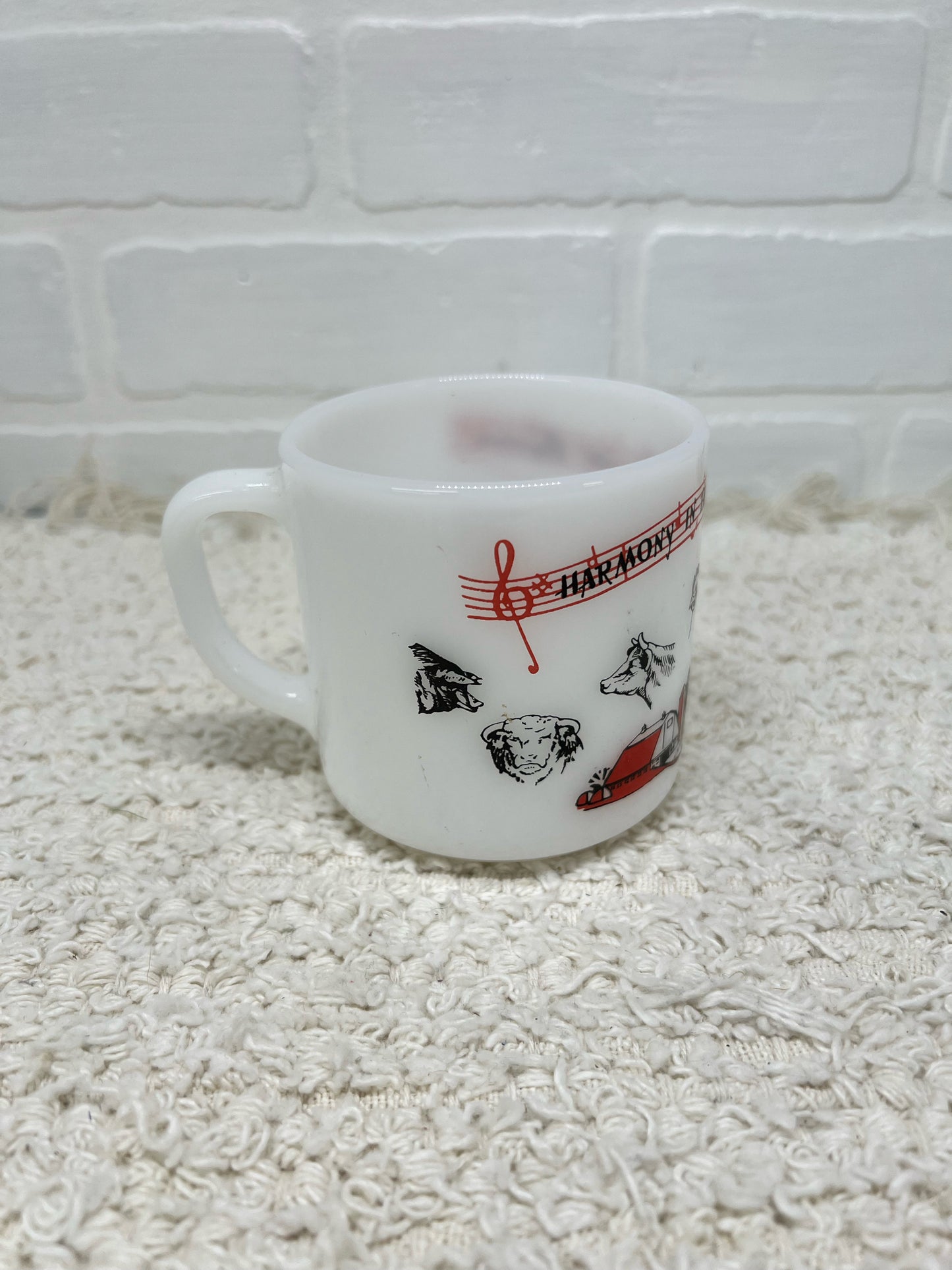 Vintage Federal milkglass 'Vigortone' advertising mug
