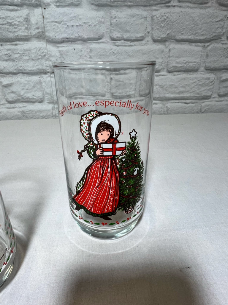 Hollie Hobbie Coca Cola Holiday Glass Trio