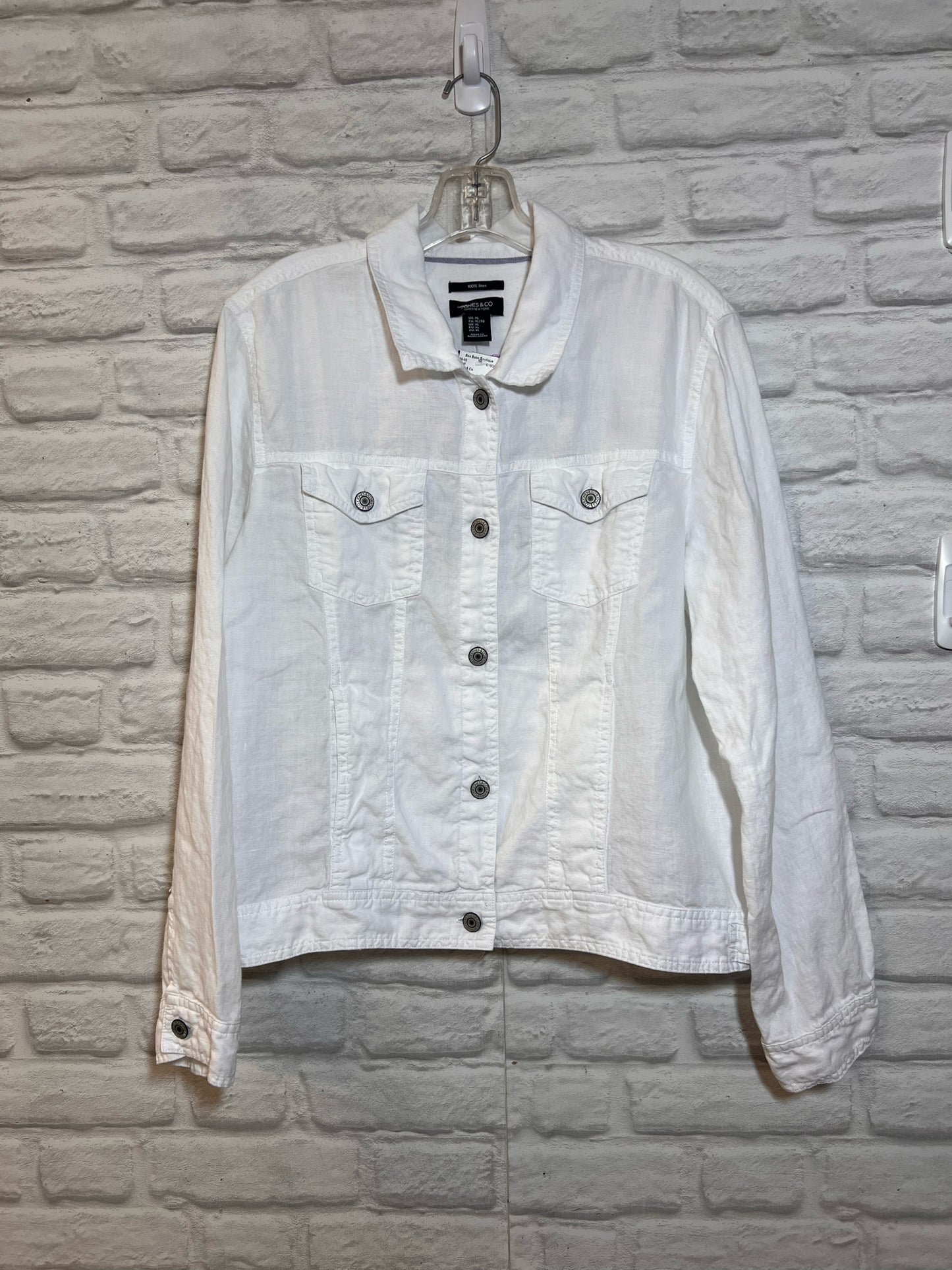 Size XL Jones & Co Linen White Jacket