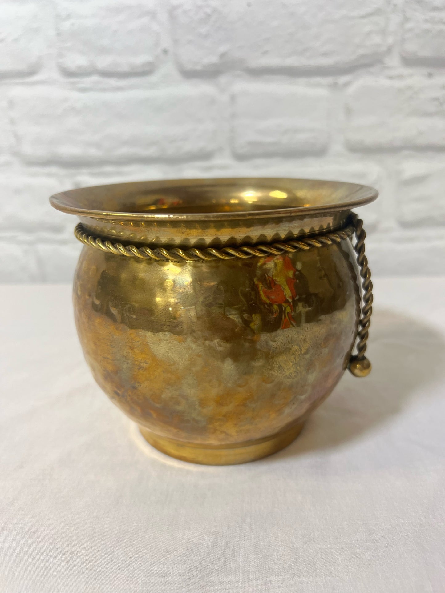 Small vintage brass planter
