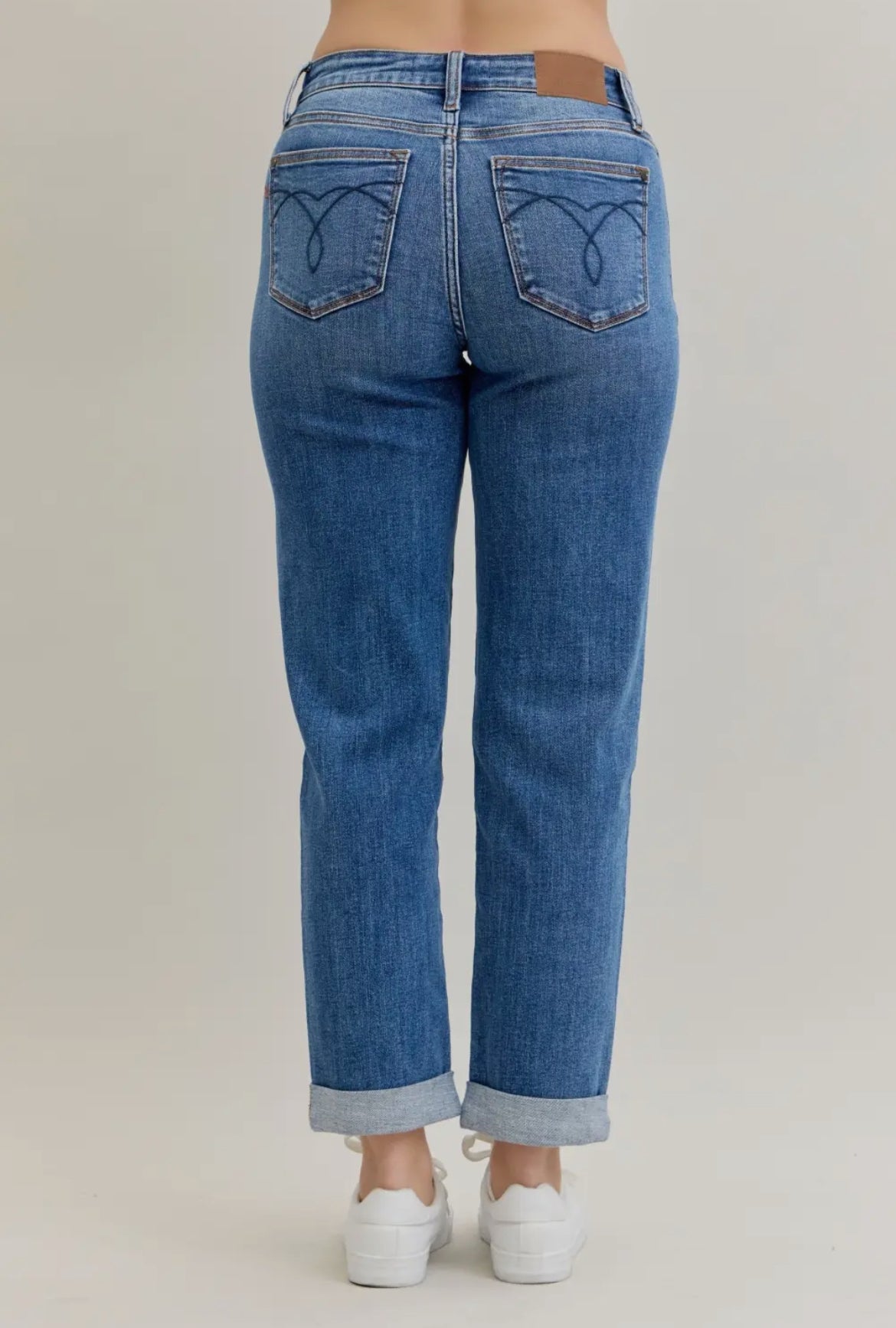 Judy Blue MR BF Classic Cuffed jeans