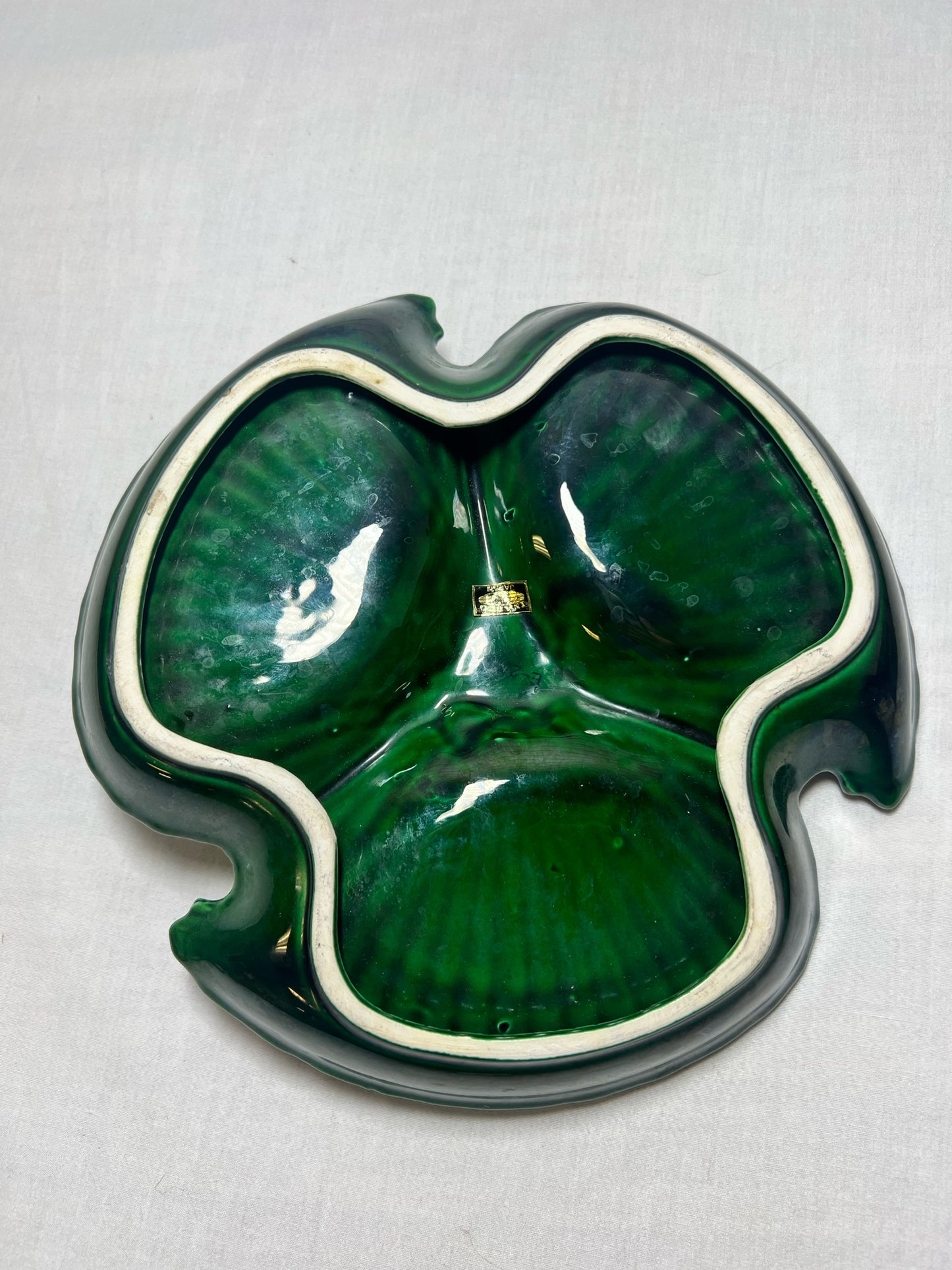 Inarco divided relish tray in Christmas pattern