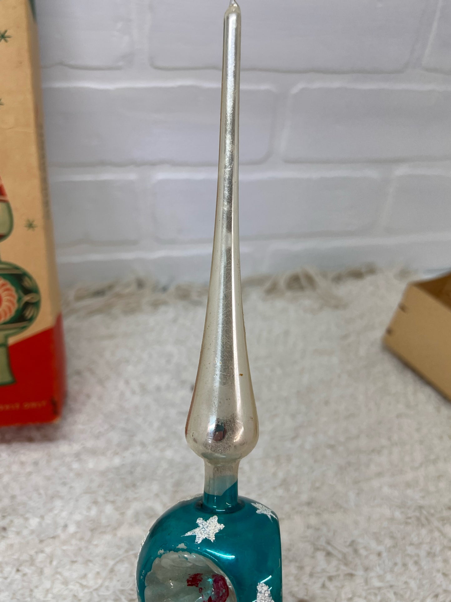 Vintage 1950's Shiny Brite Christmas Tree Topper - hand blown