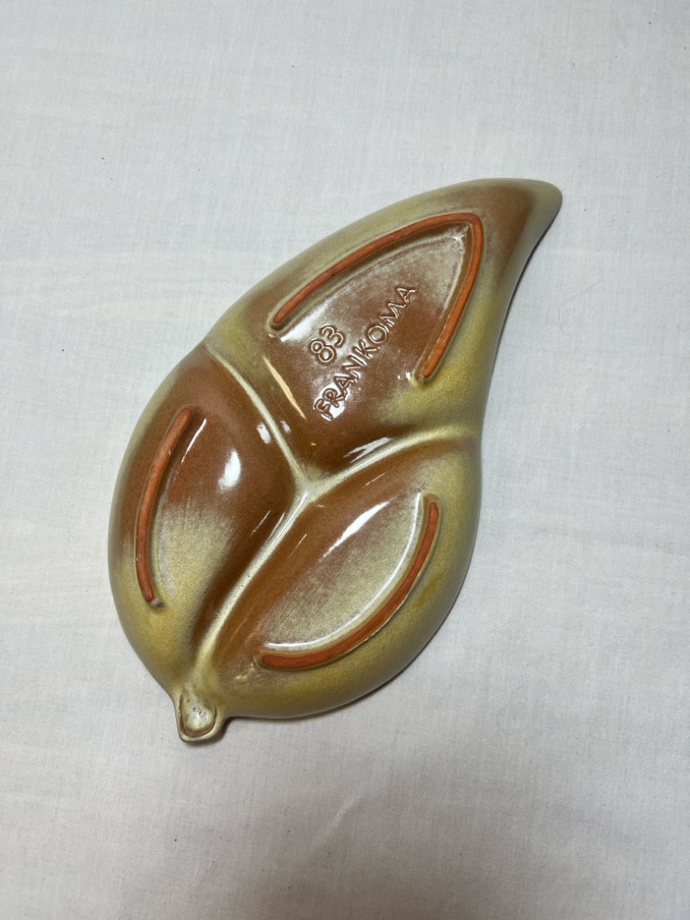 Frankoma Pottery Divided Leaf Dish
