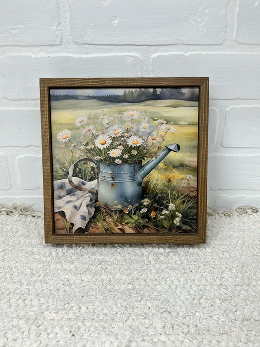 Daisy Watering Can box sign