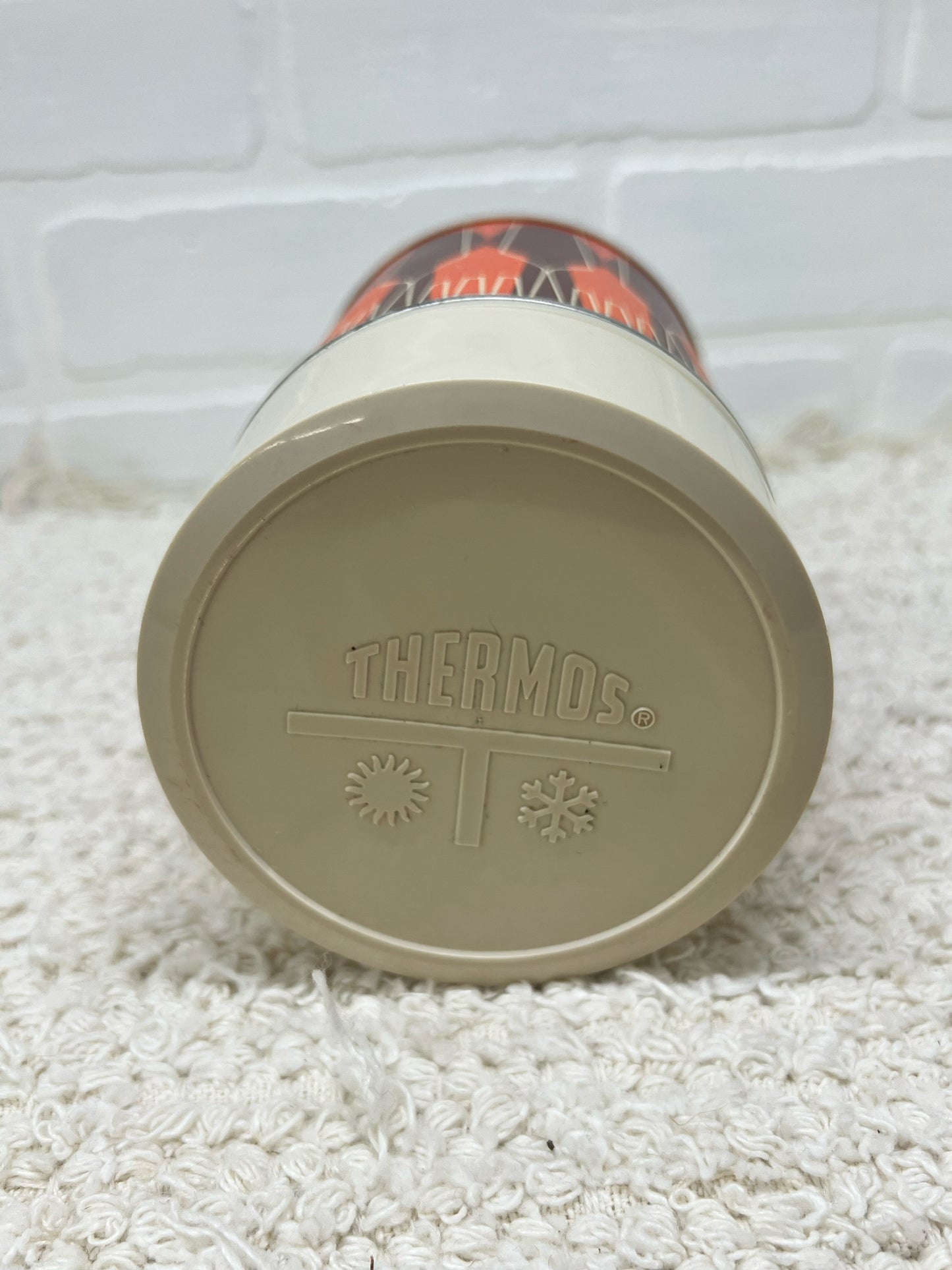 Thermos brand brown & orange thermos