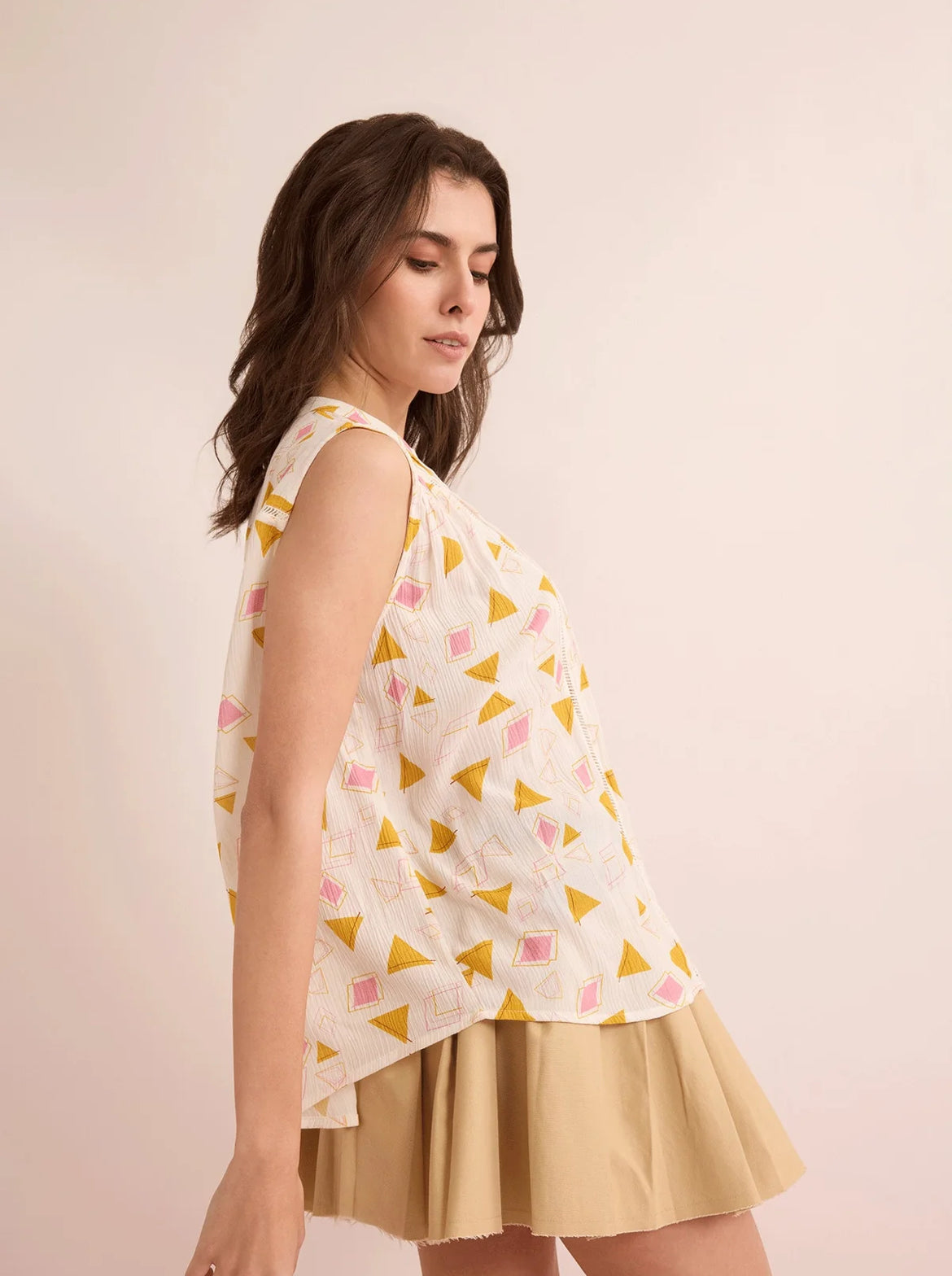 Myra Bag Angelina Sleevess Top in Off White