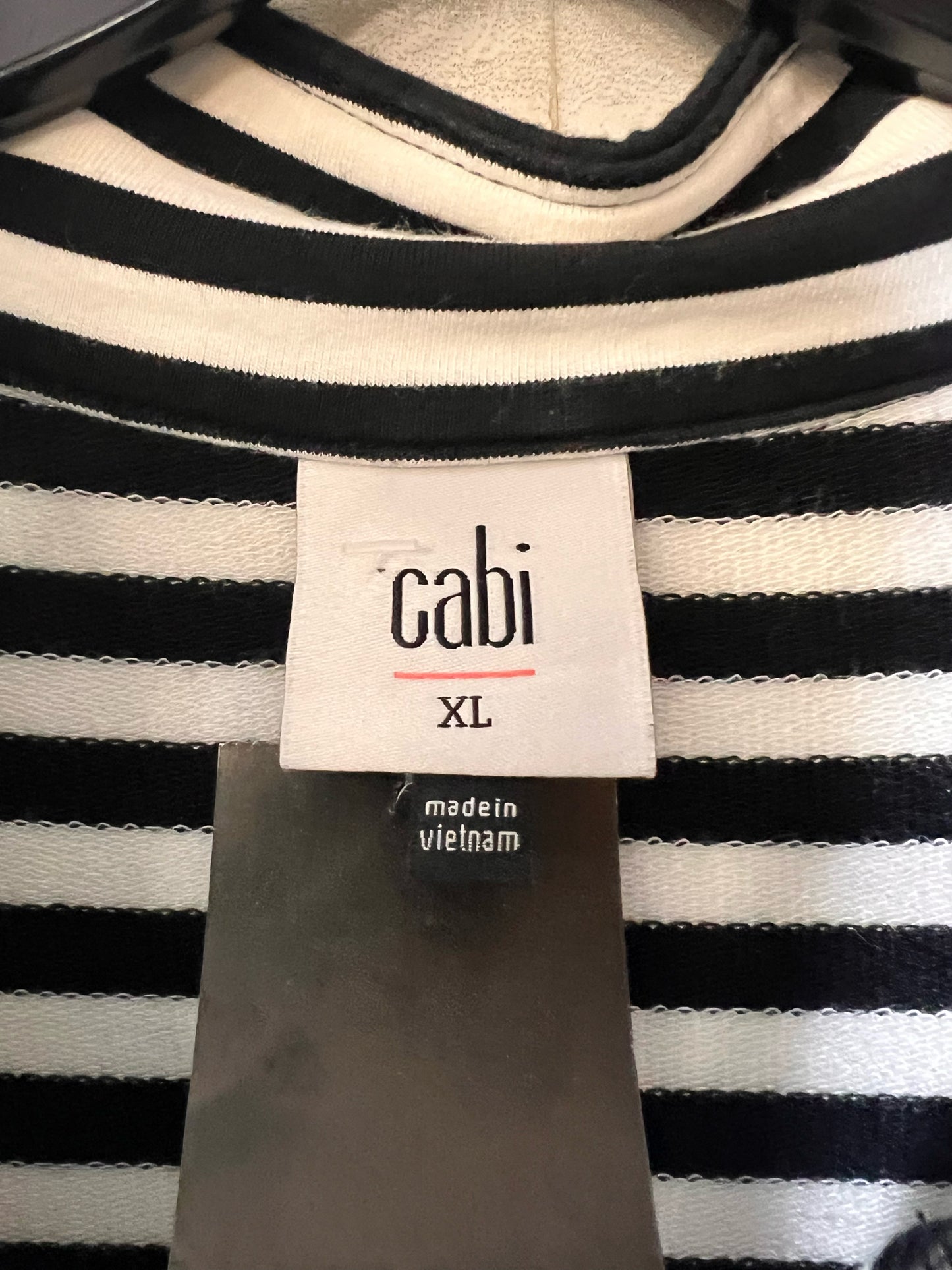 Size XL CAbi Striped Longline Cardigan