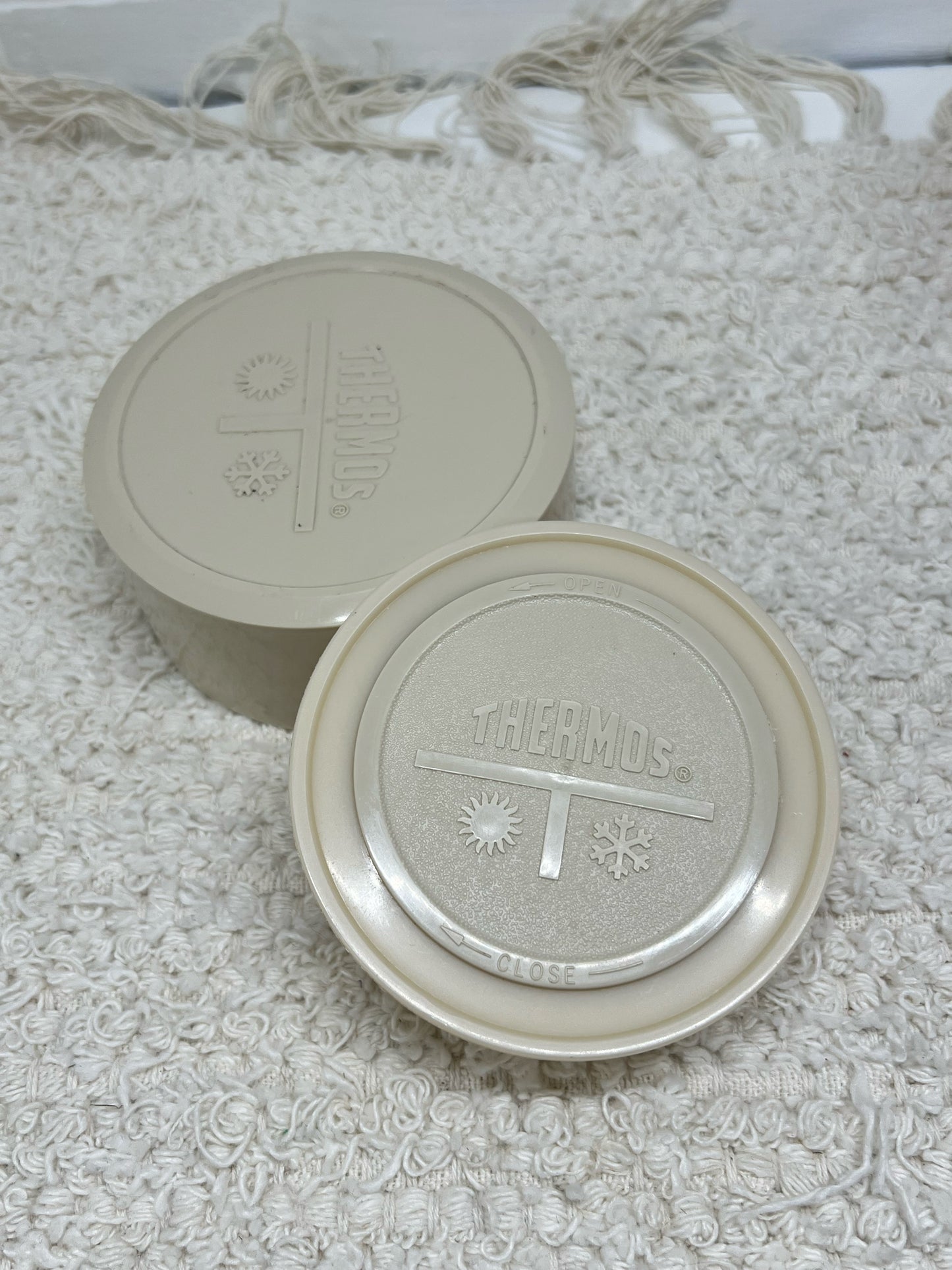 Thermos brand brown & orange thermos