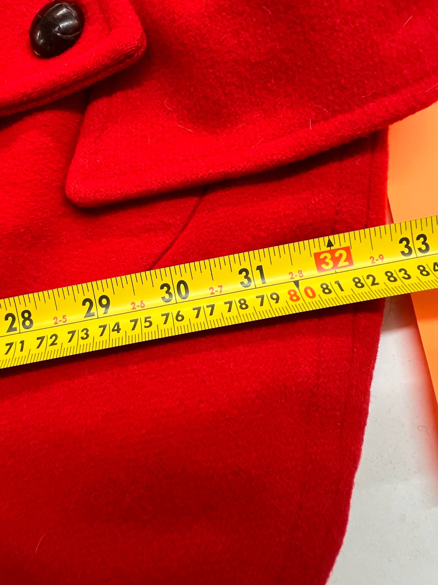 Vintage Penguin Red Wool Coat Size 6