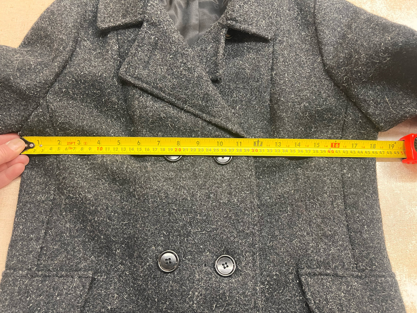 Arlette Vintage Gray Wool Trench Coat