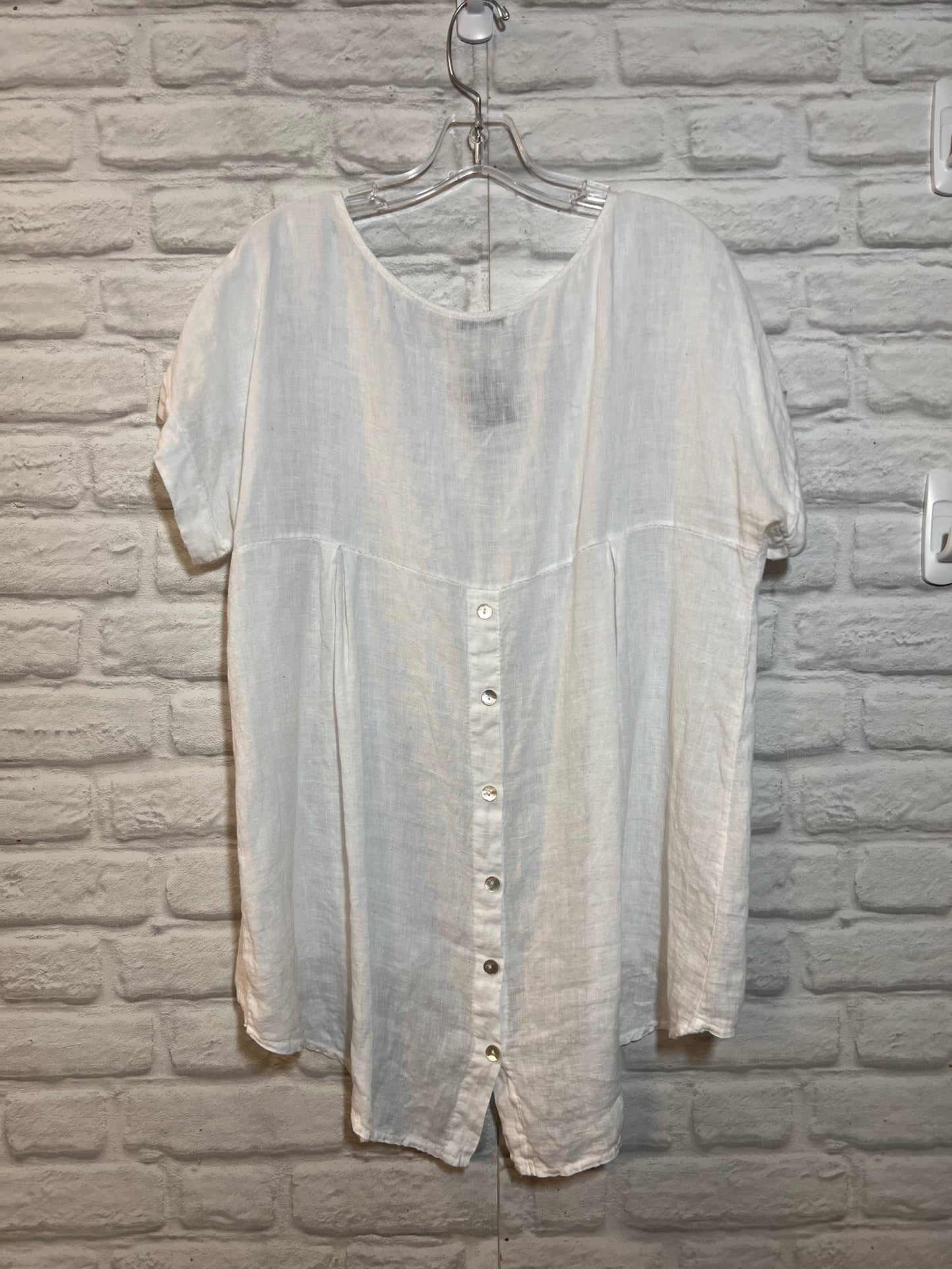 Size M Terzo Millennio 100% linen White Blouse