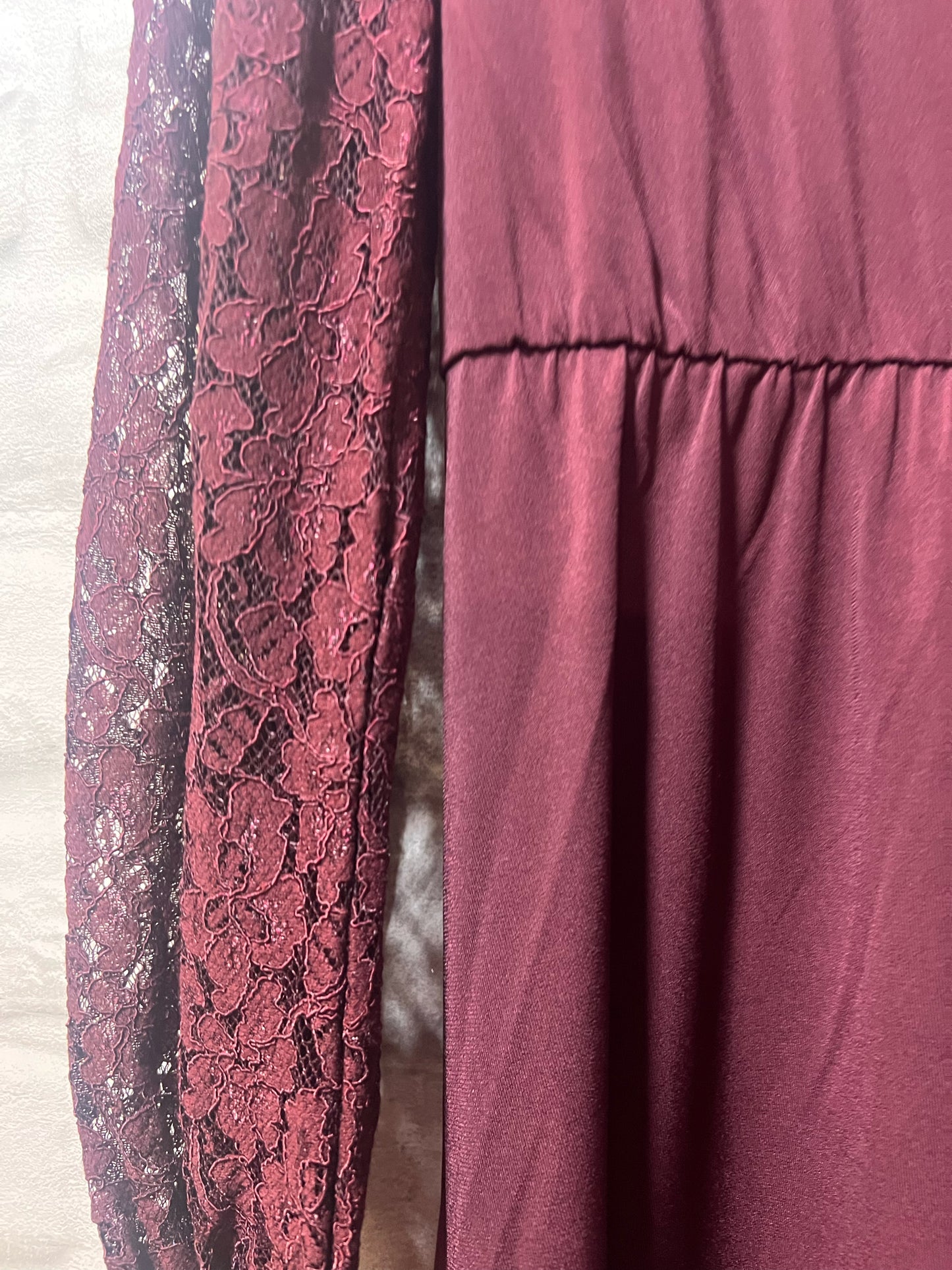 Size M Maurice's NWT Maroon Lace Sleeve Dress