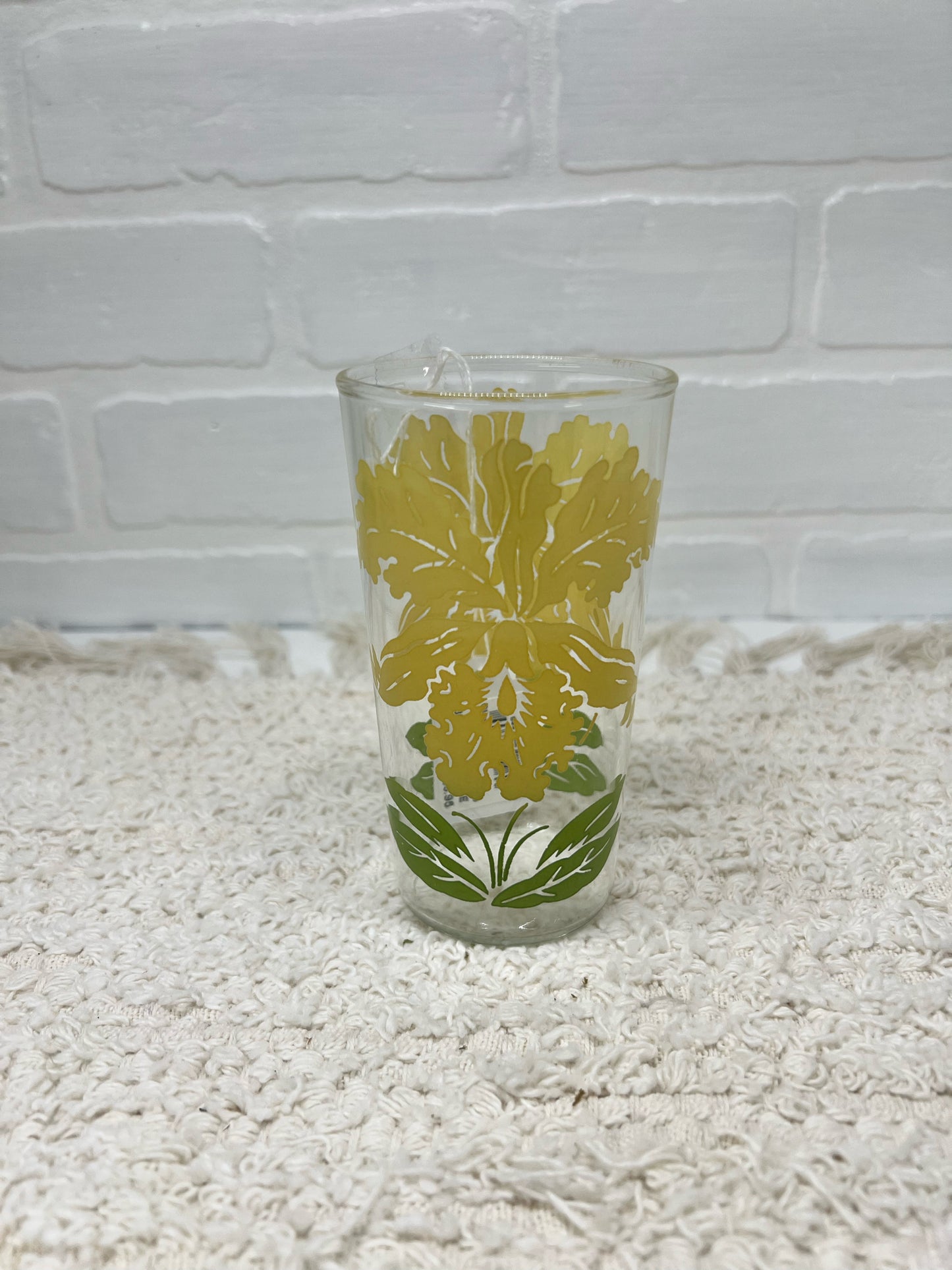 Vintage floral drinking glass