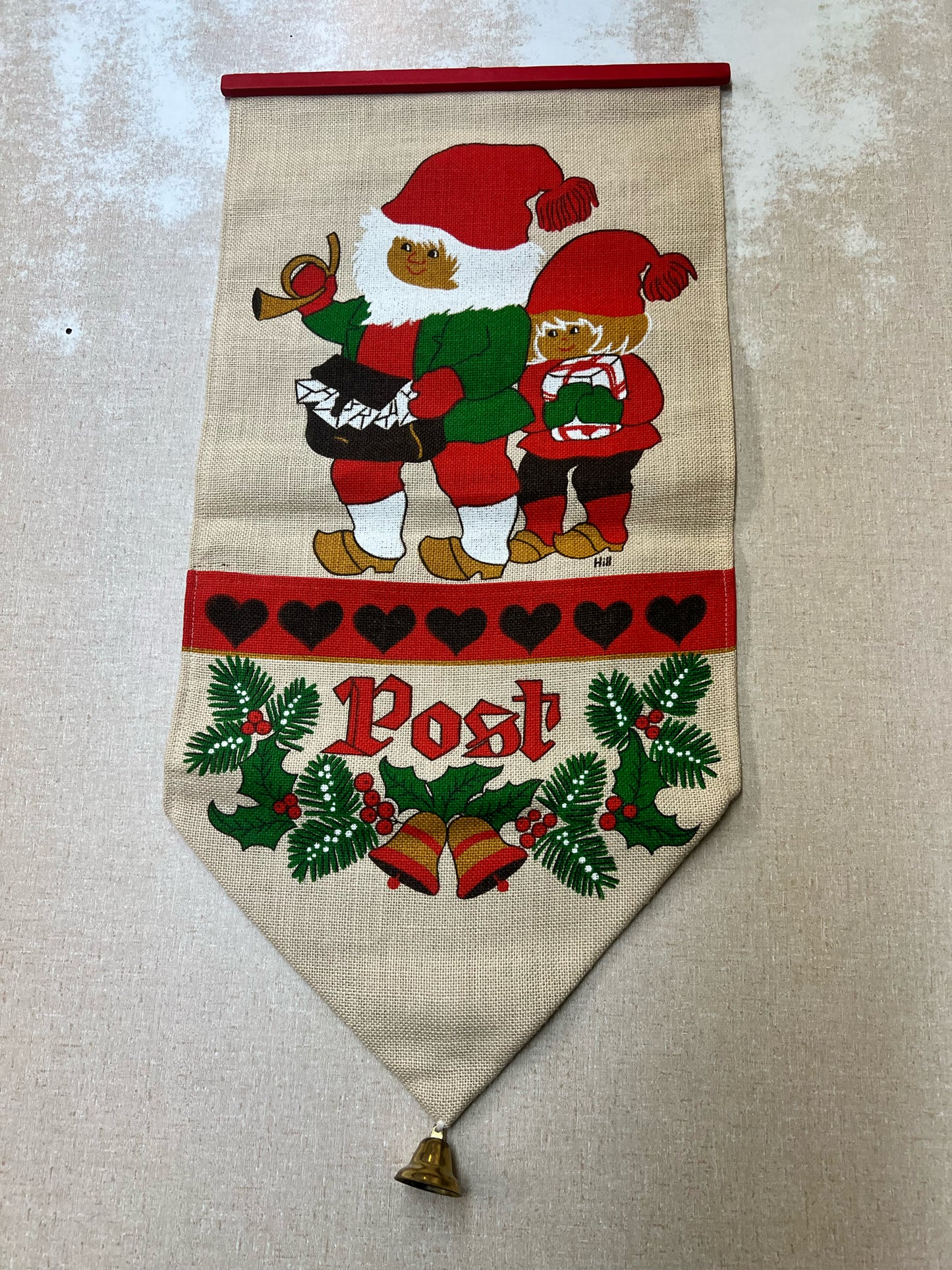 Vintage holiday post Christmas card holder