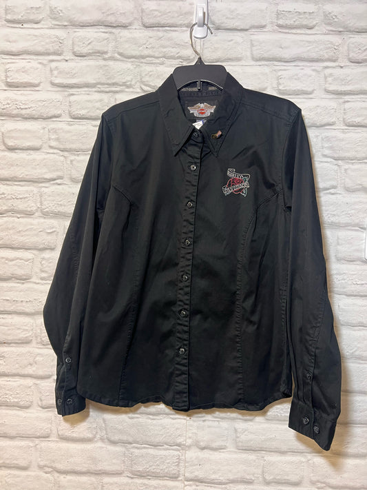 Size XL Harley-Davidson black button down shirt