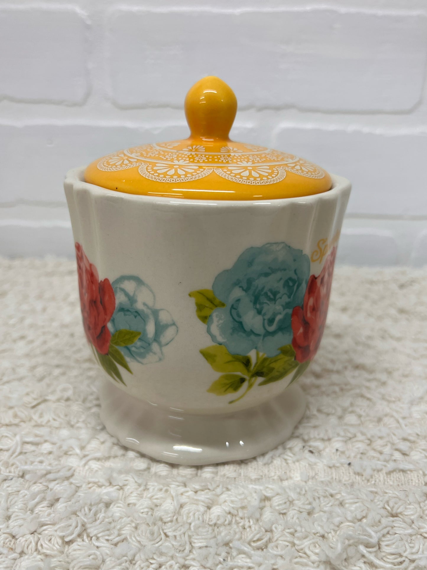 Pioneer Woman Lidded Floral Sugar bowl