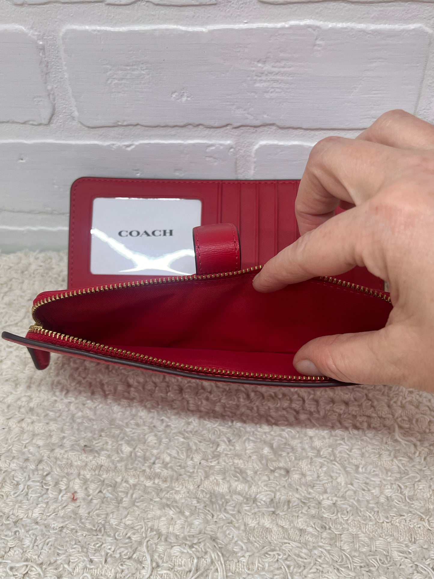 Coach Leather Red Clutch Wallet - New without tags
