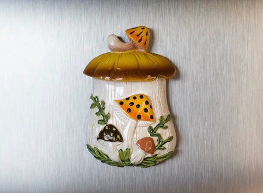 Merry Mushroom Inspired Resin Magnet - Handpainted 70's Nostalgia