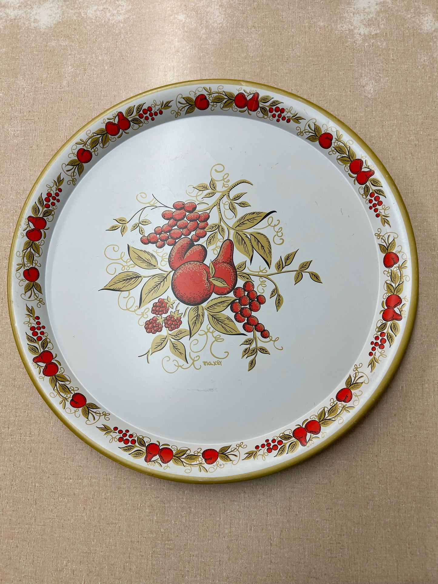 Maxey vintage metal serving tray