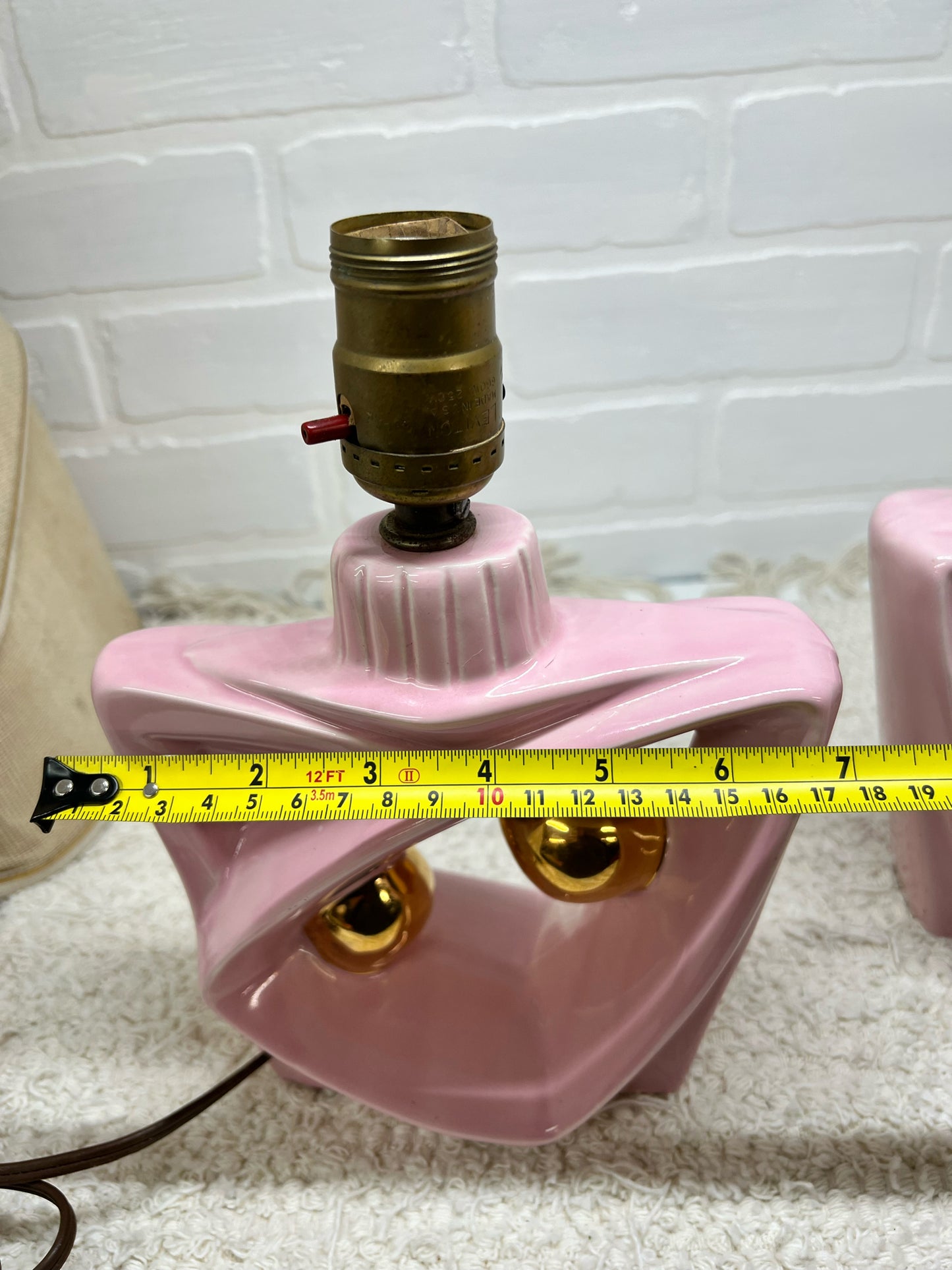 Pink & Gold MCM Boudoir Lamp Set