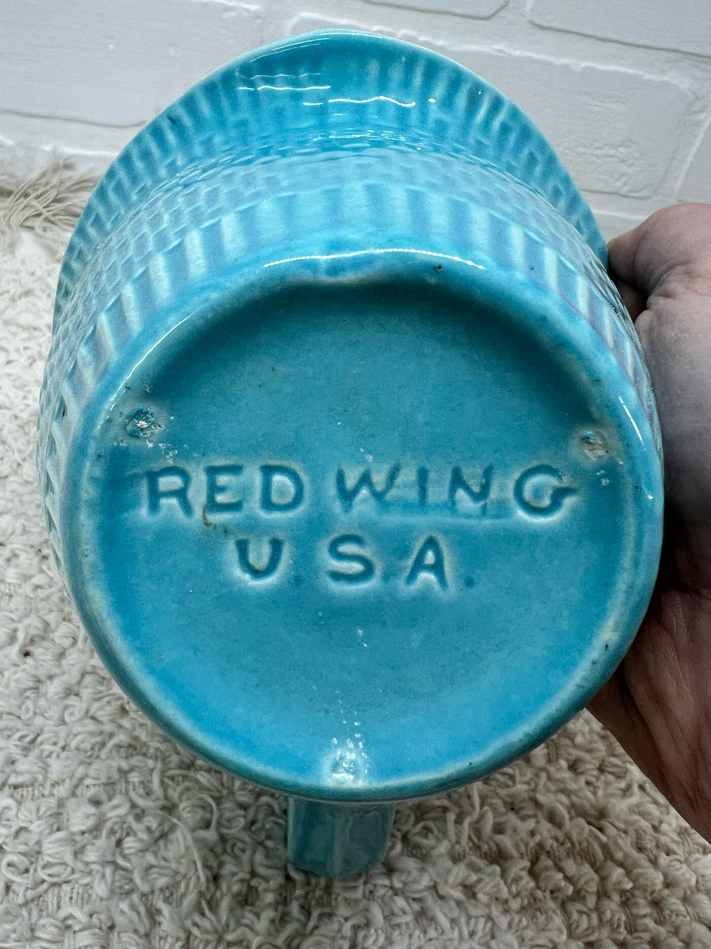 Red Wing Pottery 'Driftless' MCM blue creamer