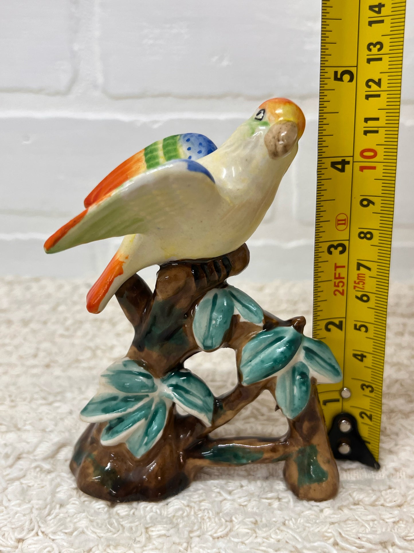 Occupied Japan Colorful Parrot Figurine