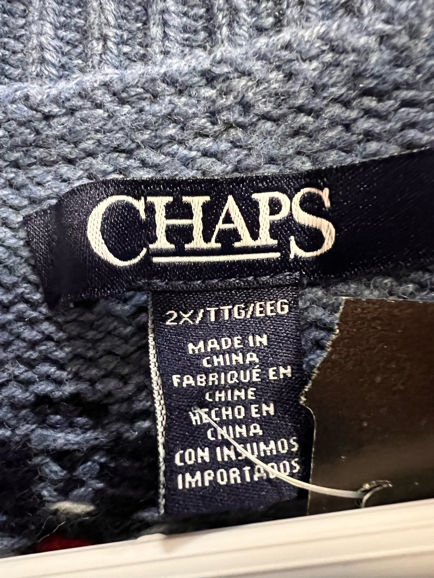 Size 2X Chaps Fair Isle Knit Cotton Sweater