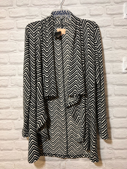 Size L Skies Are Blue Flyaway Front Chevron Print Cardigan