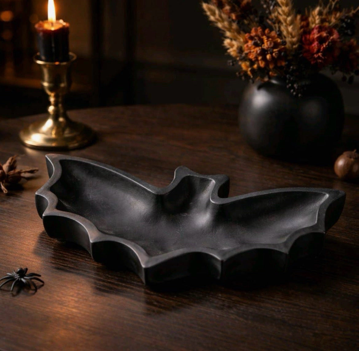 Home Decor Black Bat Tray 11.5 by 6.5 inches