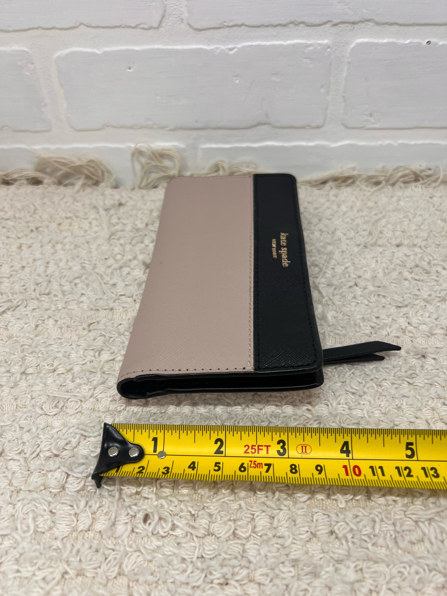 Kate Spade Staci Colorblock Slim Fold Wallet – Black & Nude – Saffiano Leather