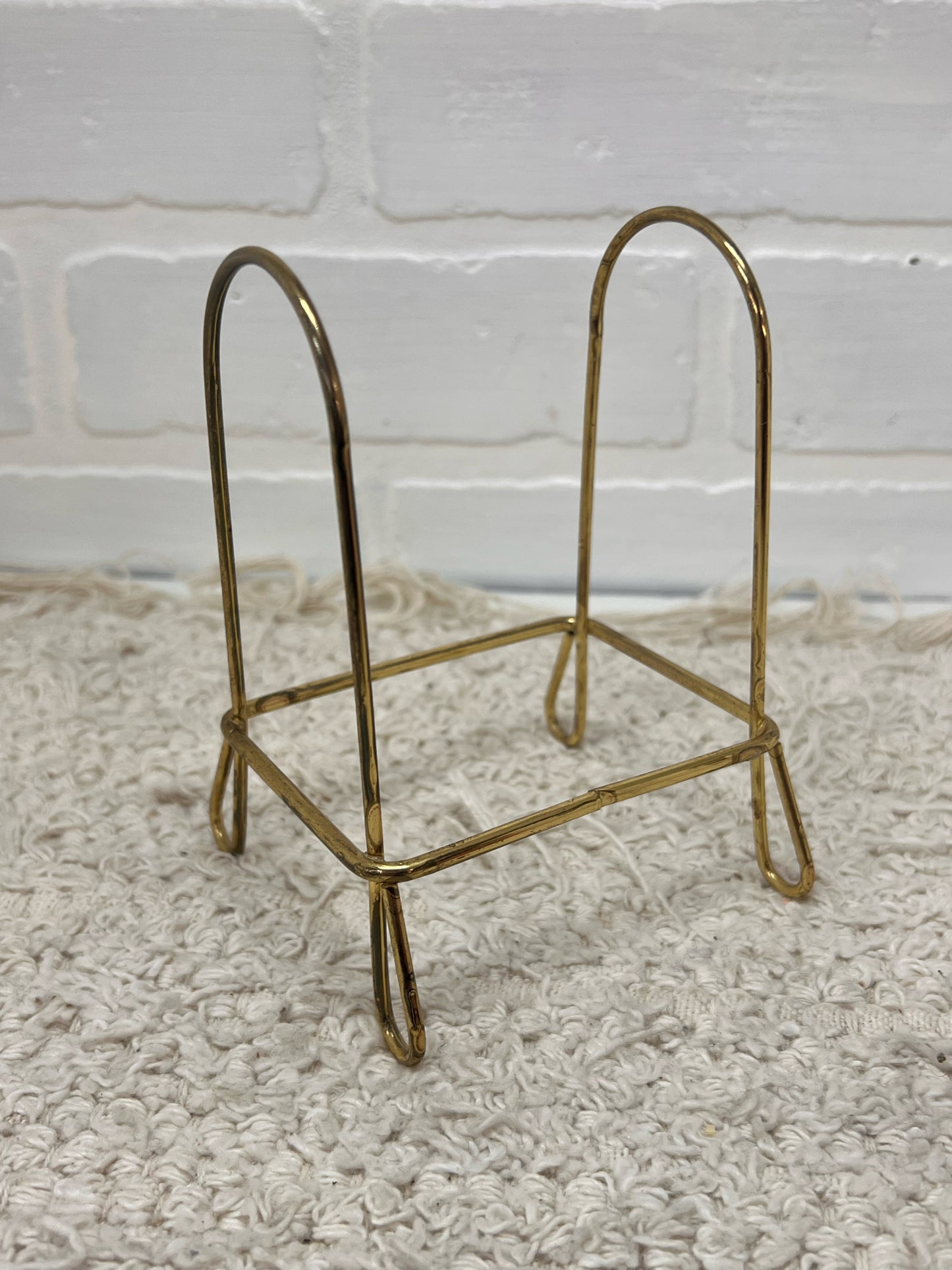 Vintage Lucite Butterfly Scene Coaster Set in Brass Rack