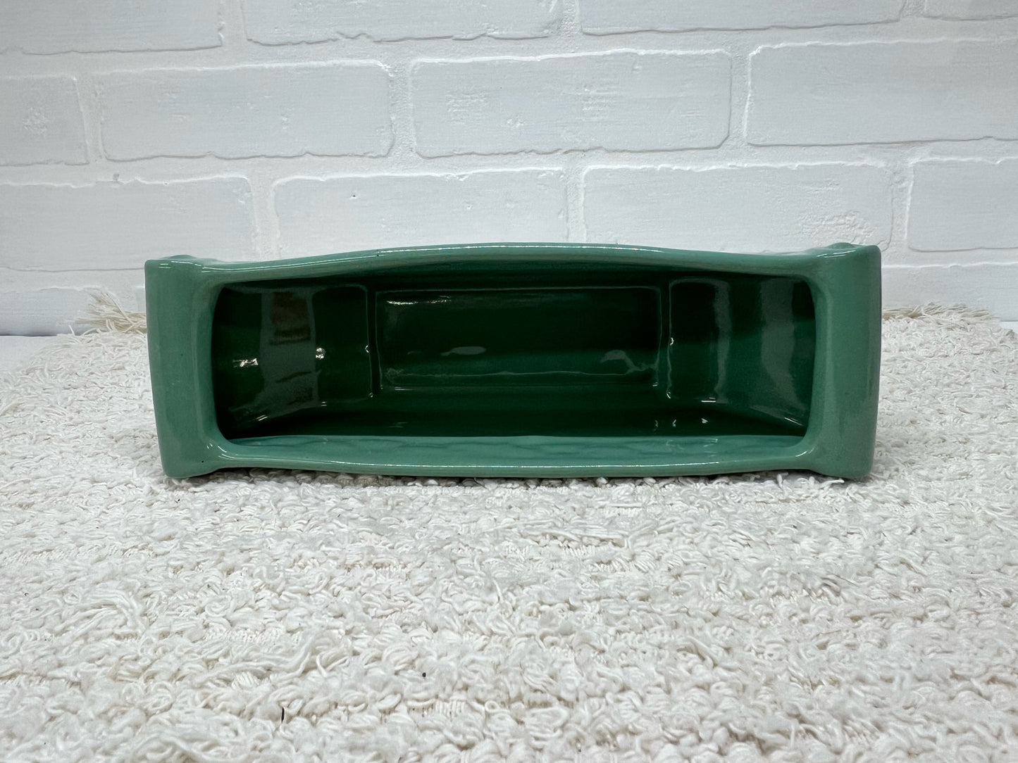 Abingdon 1940's teal blue/green rectangular planter