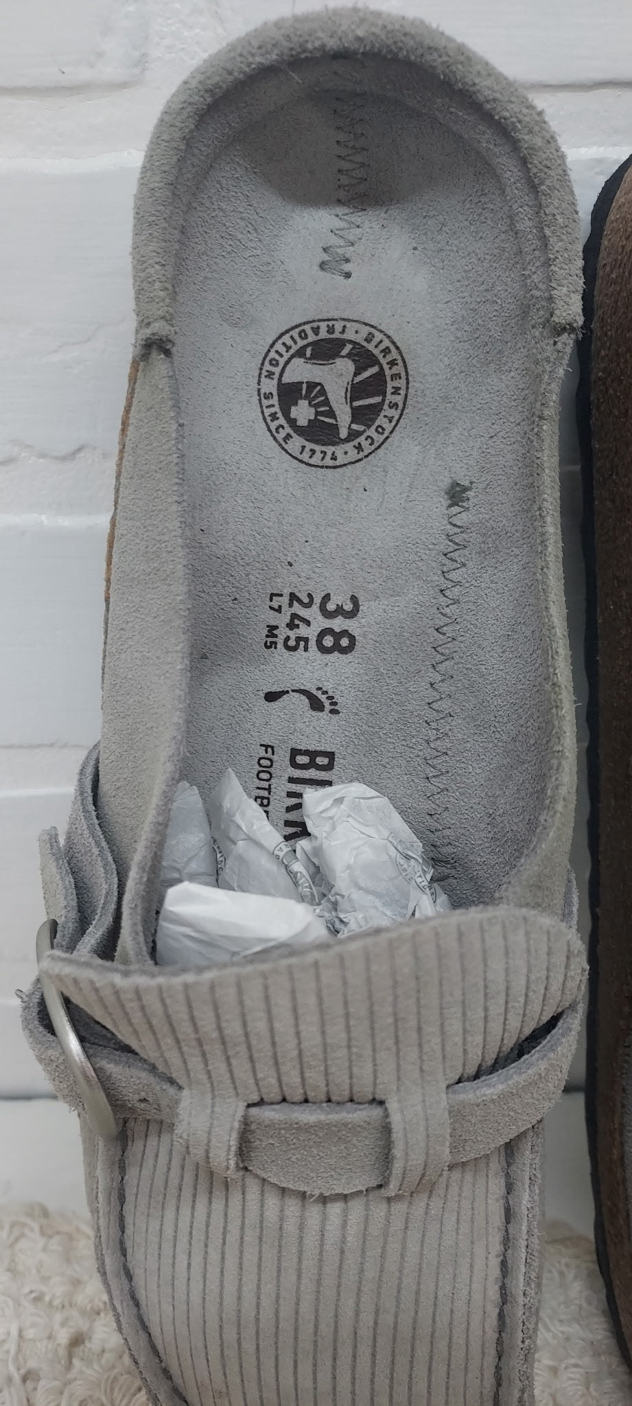 Birkenstock Size 7.5 Gray Buckley Shoes