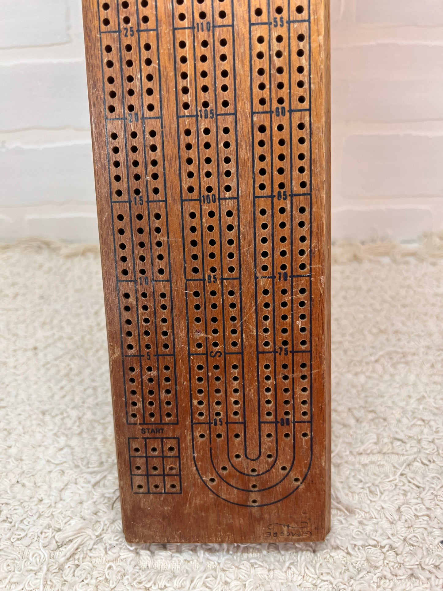 Vintage wood cribbage board