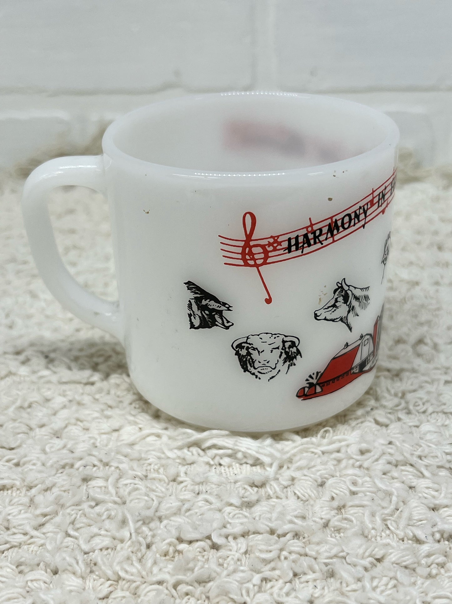 Vintage Federal milkglass 'Vigortone' advertising mug