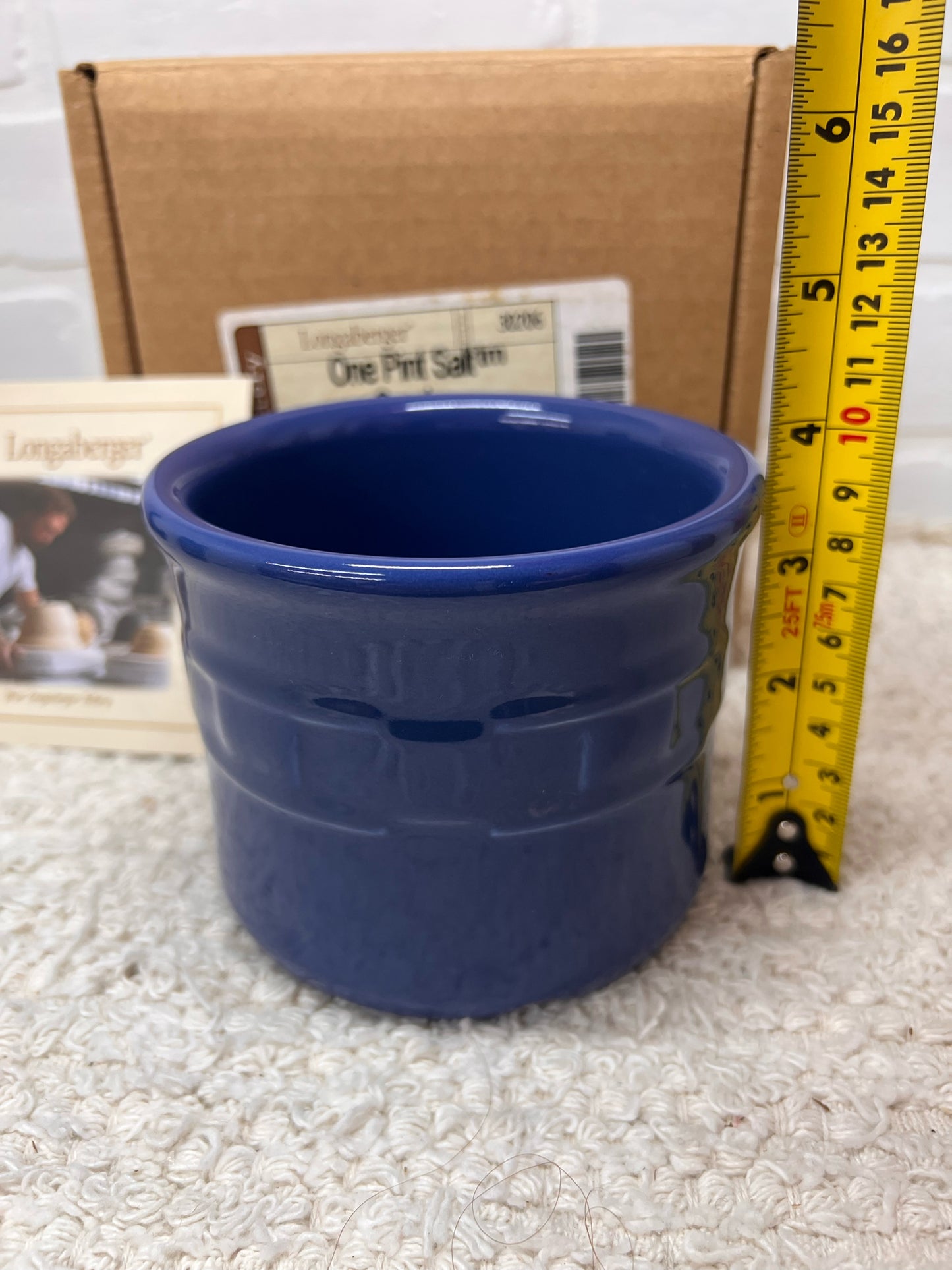 Longaberger One Pint Salt Crock Cornflower Blue