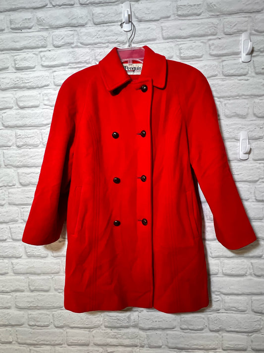 Vintage Penguin Red Wool Coat Size 6