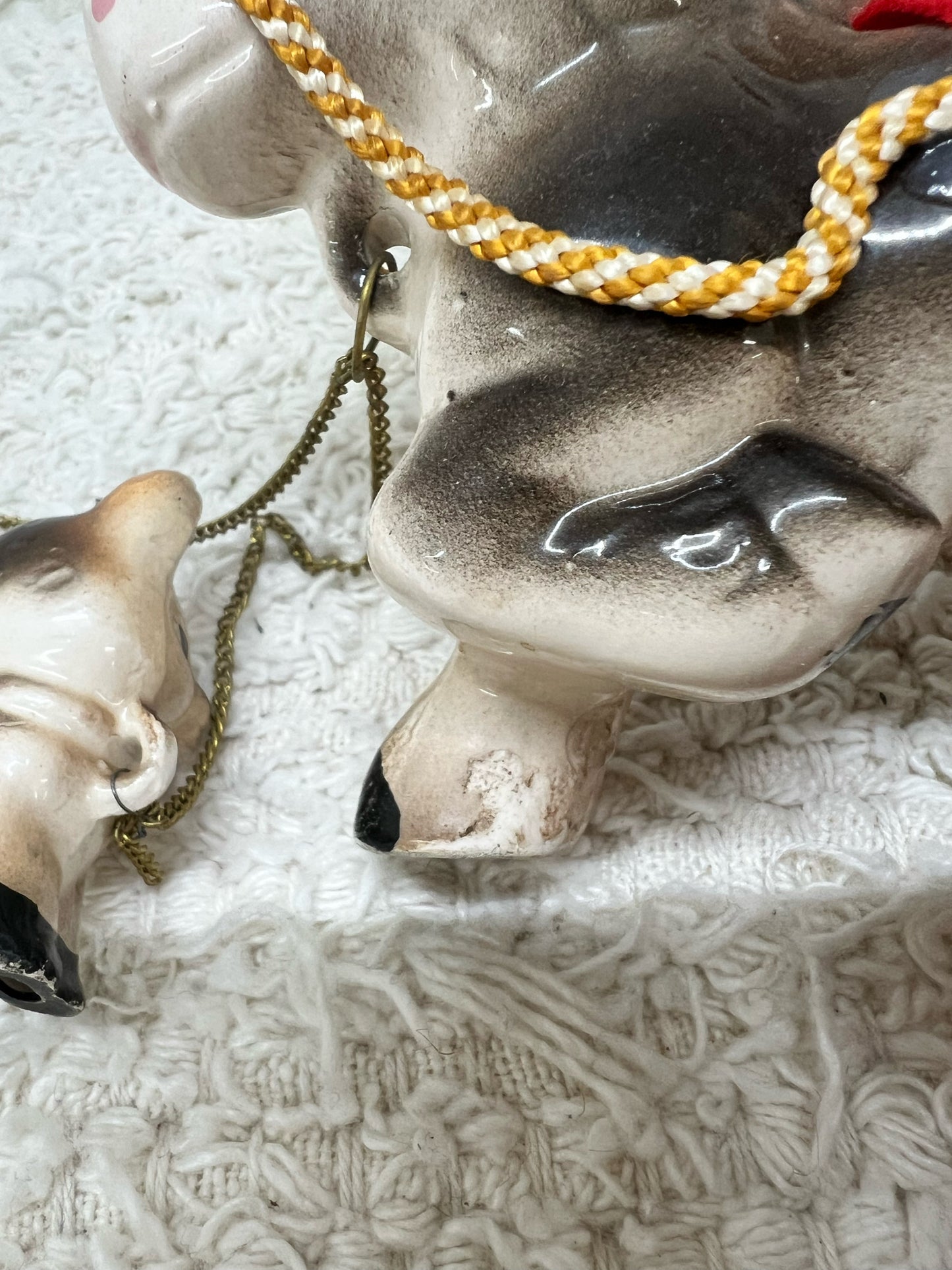 1950's mama & baby burro figurine set