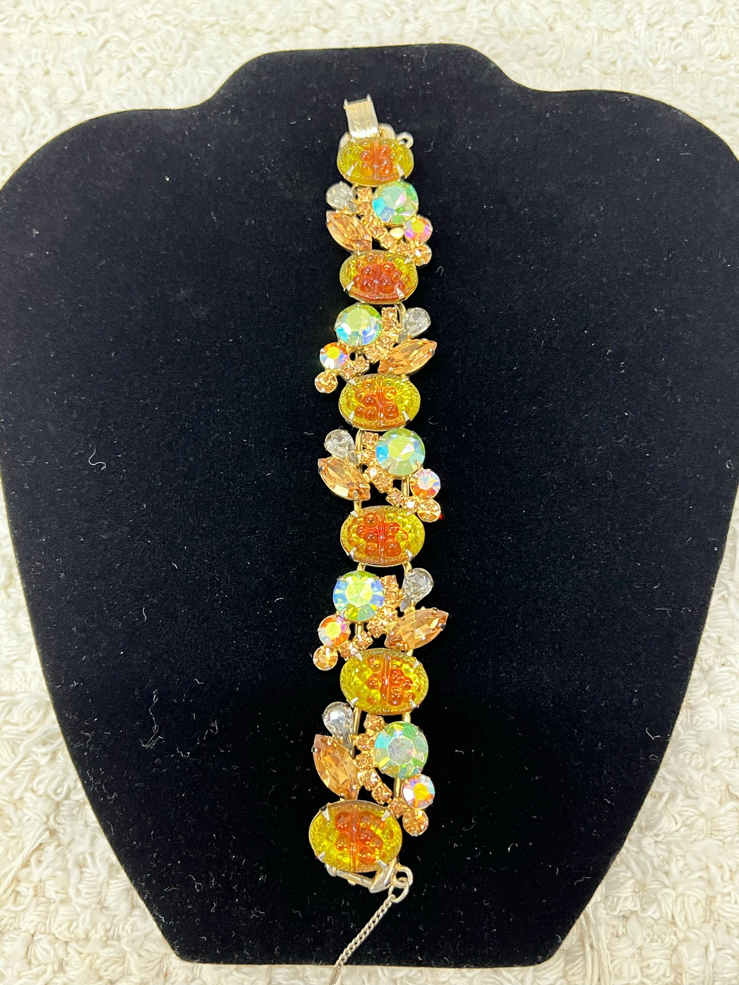 Juliana D&E Jewelry Set- art glass and rhinestone