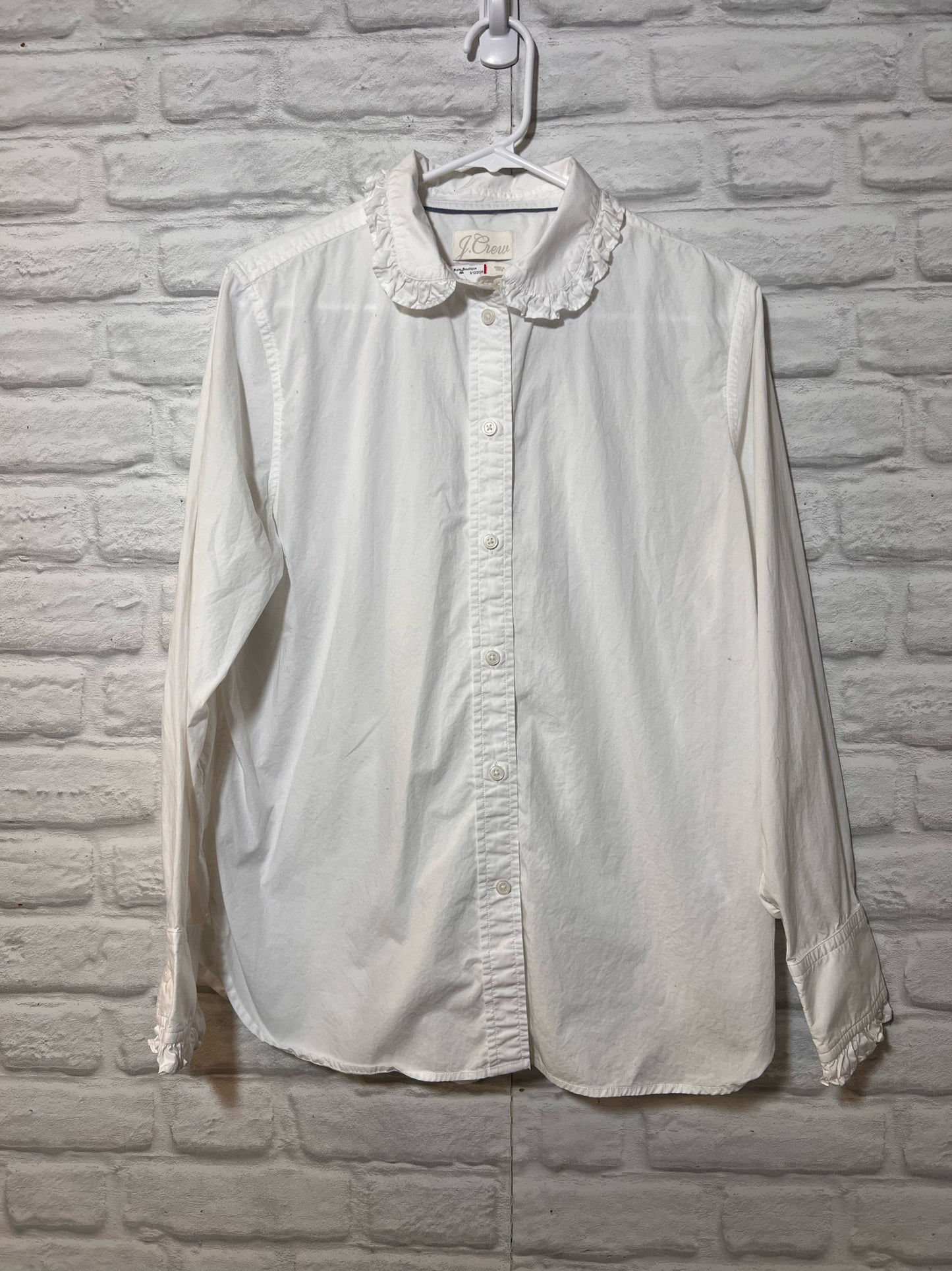 Size 12 J. Crew White Button Down Cotton Blouse