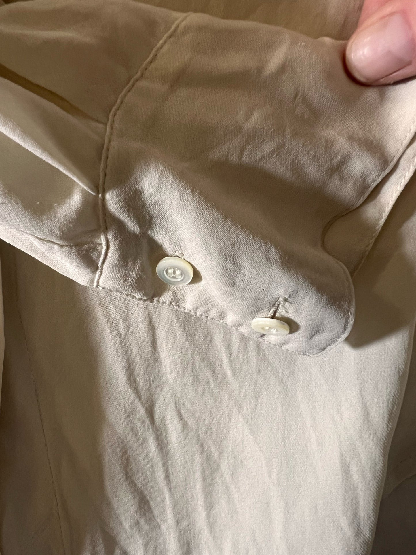 Size 6 J. Crew Ivory Silk Shirt