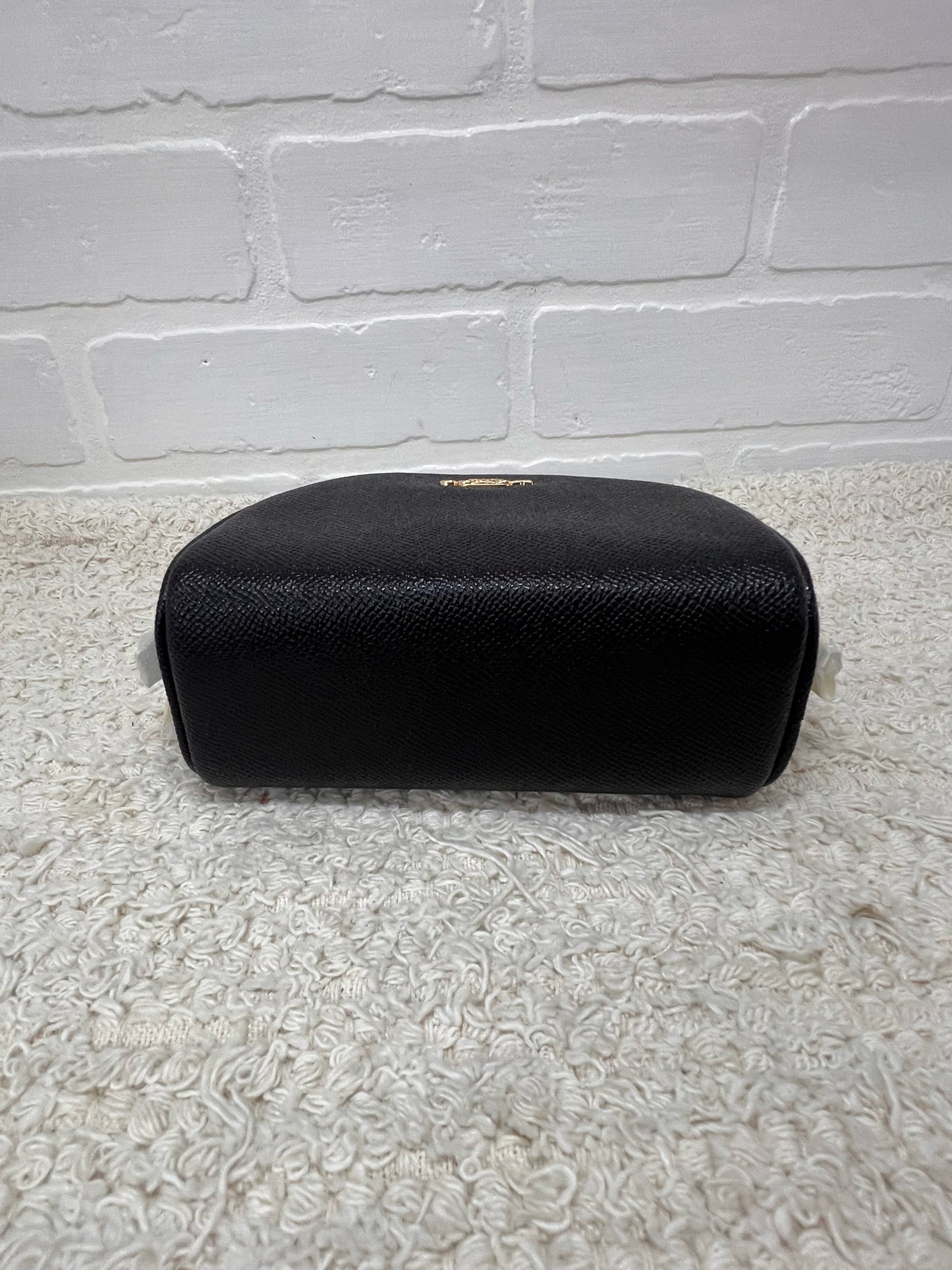 Coach Black Pebbled Leather Domed Top Cosmetic Case NWOT