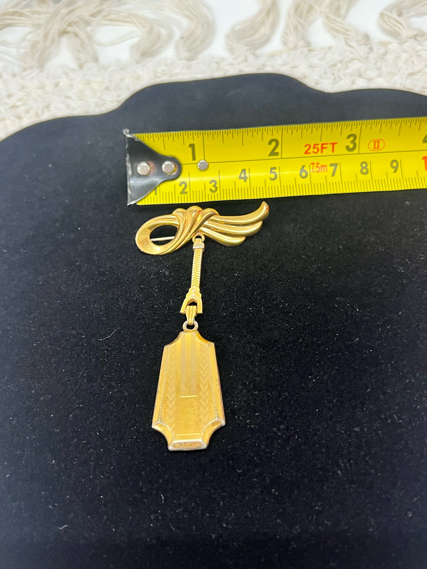 Vintage goldtone locket pin