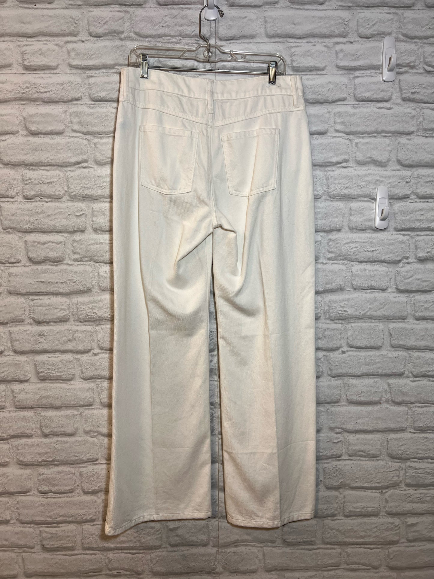 CAbi Size 4 Ashbury White Wide Leg Jeans