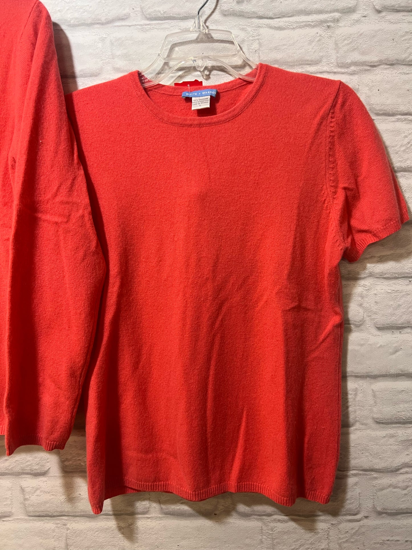 Size L White + Warren Peach Cashmere Sweater Set (2 Piece)