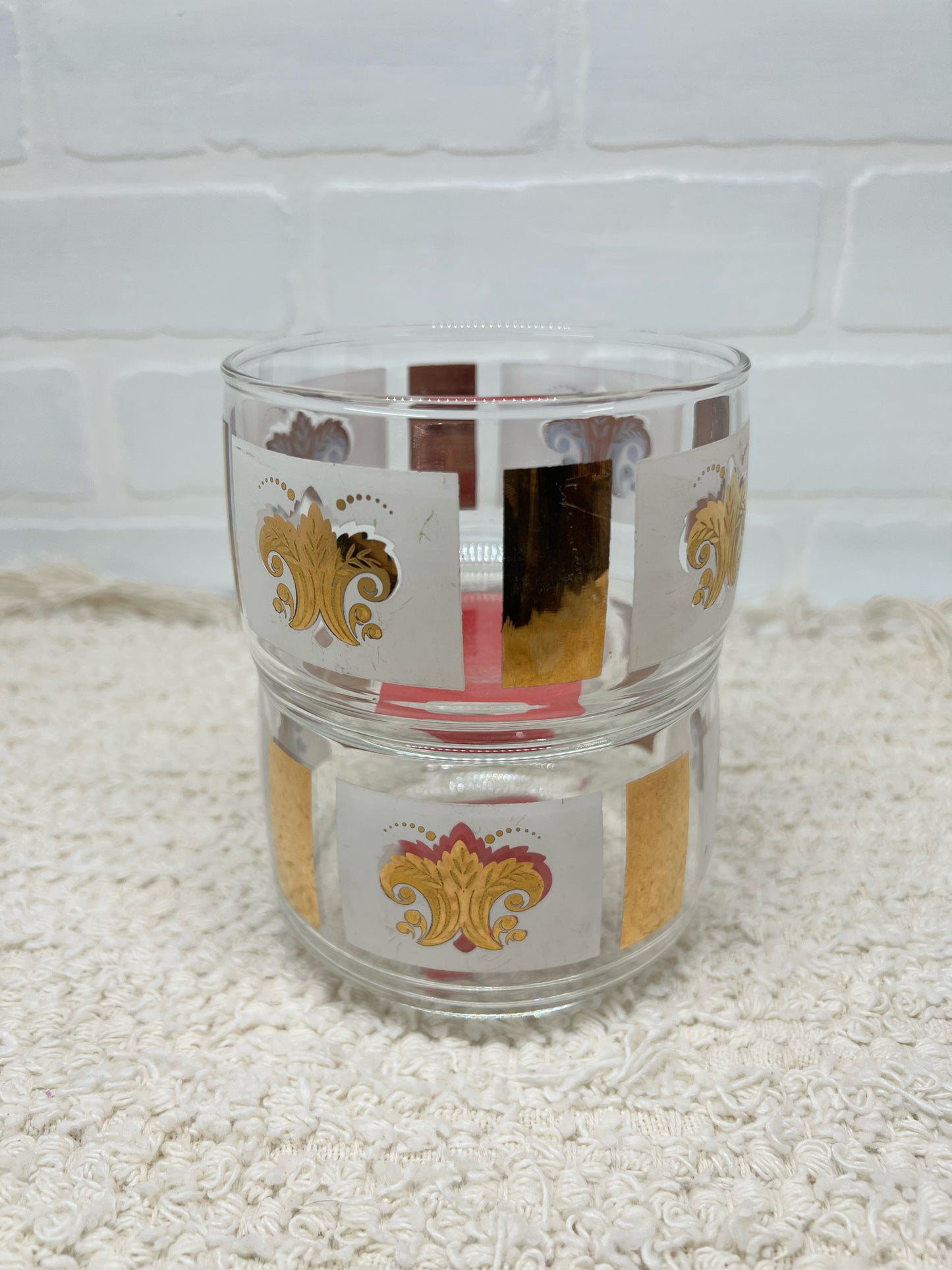 Fleur di lis gold and white snack bowl