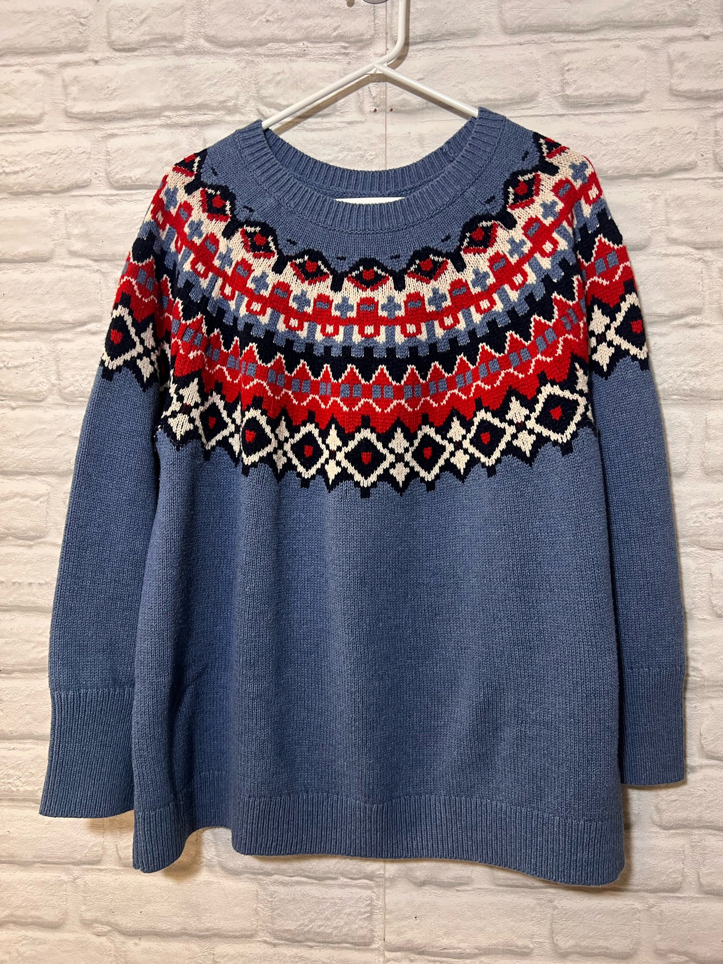 Size 2X Chaps Fair Isle Knit Cotton Sweater