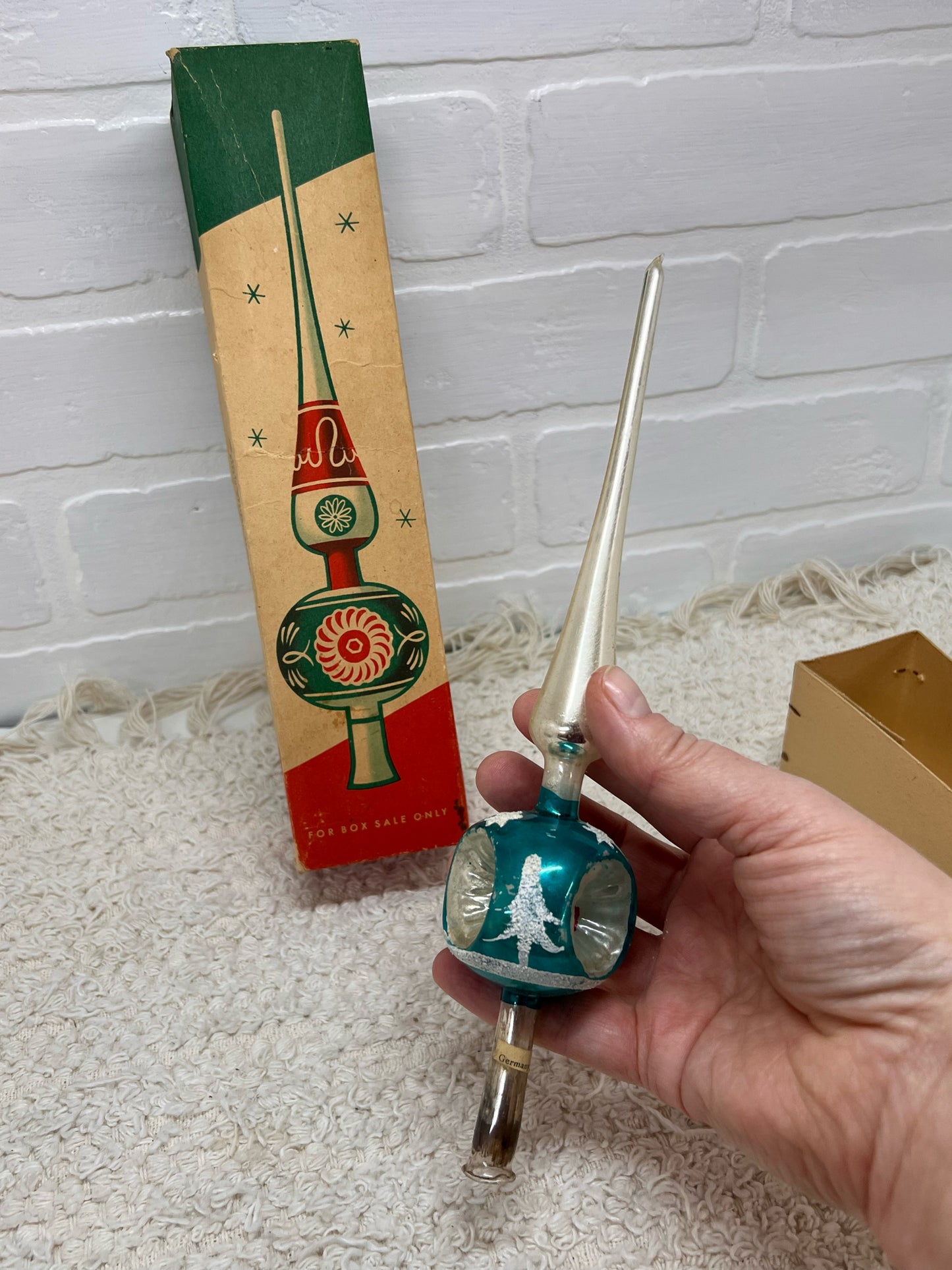 Vintage 1950's Shiny Brite Christmas Tree Topper - hand blown